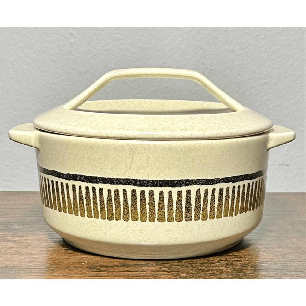 Vintage TemperWare Lenox Percussion Stoneware Round 6.5” Casserole Dish w/ Lid